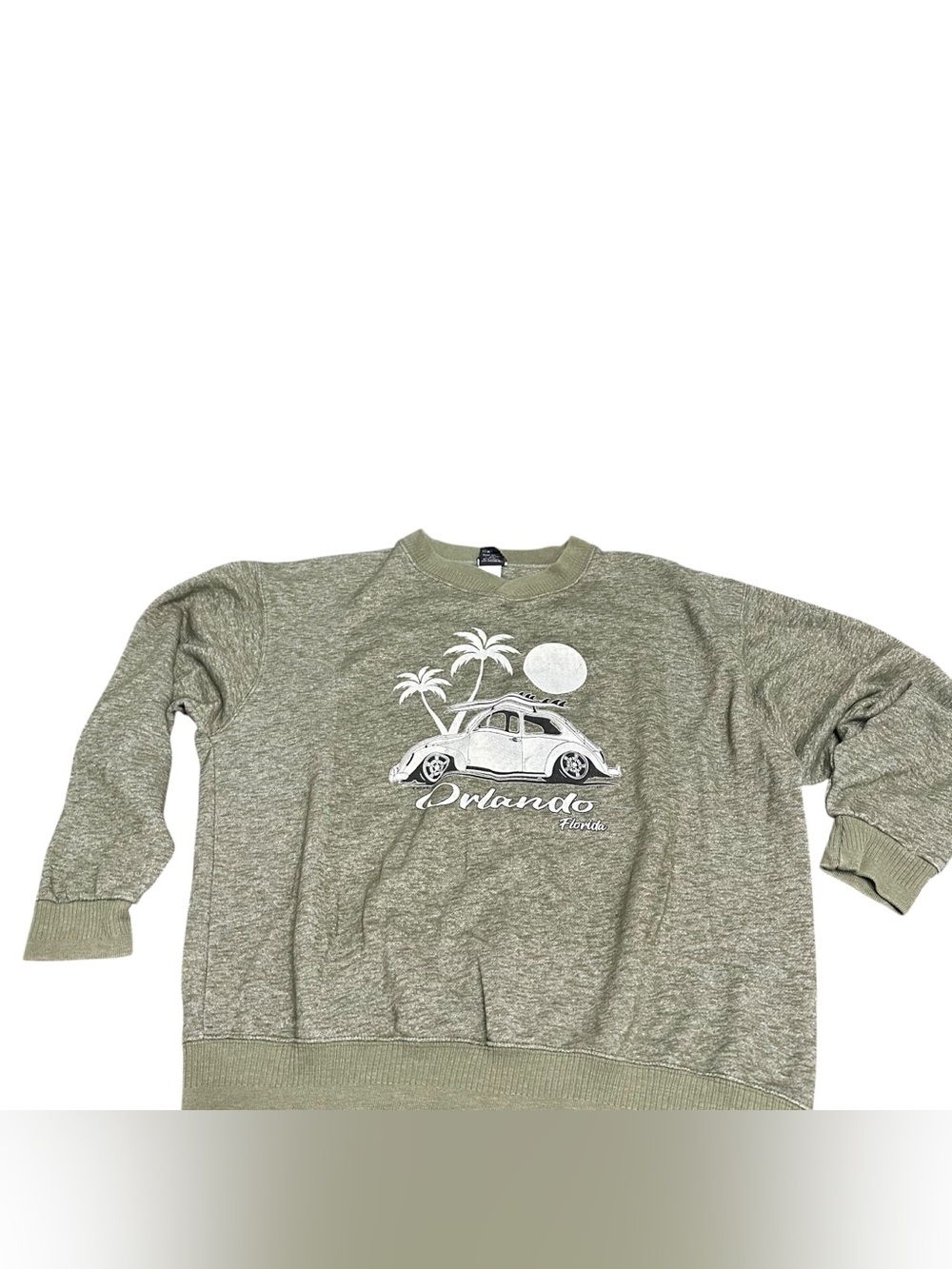 Isaac’s Designs Orlando Florida Beetle Bug Graphic‎ Sweatshirt 2XL Olive Green